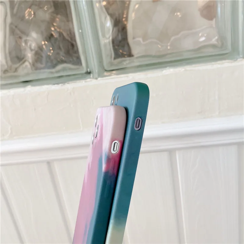 

Watercolor TPU phone case For iphone 12 12Pro Max 11 11Pro case for iphone SE2020 7 8 Plus X XR XS Max Matte silicone case capa