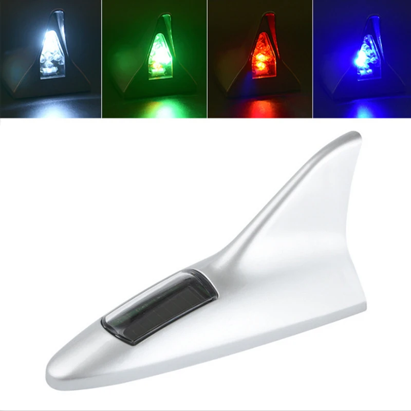 LED Light Car Radio Shark Fin Antenna FM Signal Design Protective Aerials Styling Decoration Sticker Base | Автомобили и
