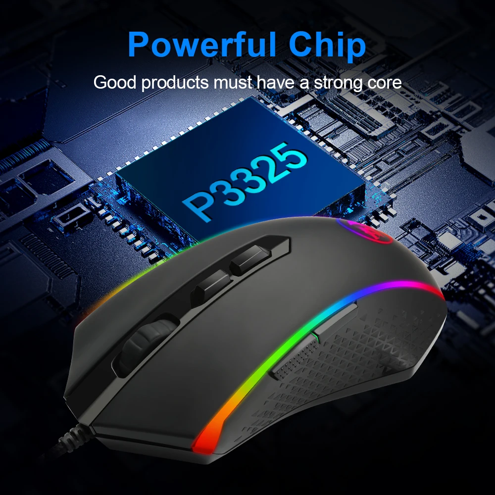 Проводная игровая компьютерная мышь Redragon CHROMA M710 USB 10000 точек/дюйм 8 кнопок 7 цветов