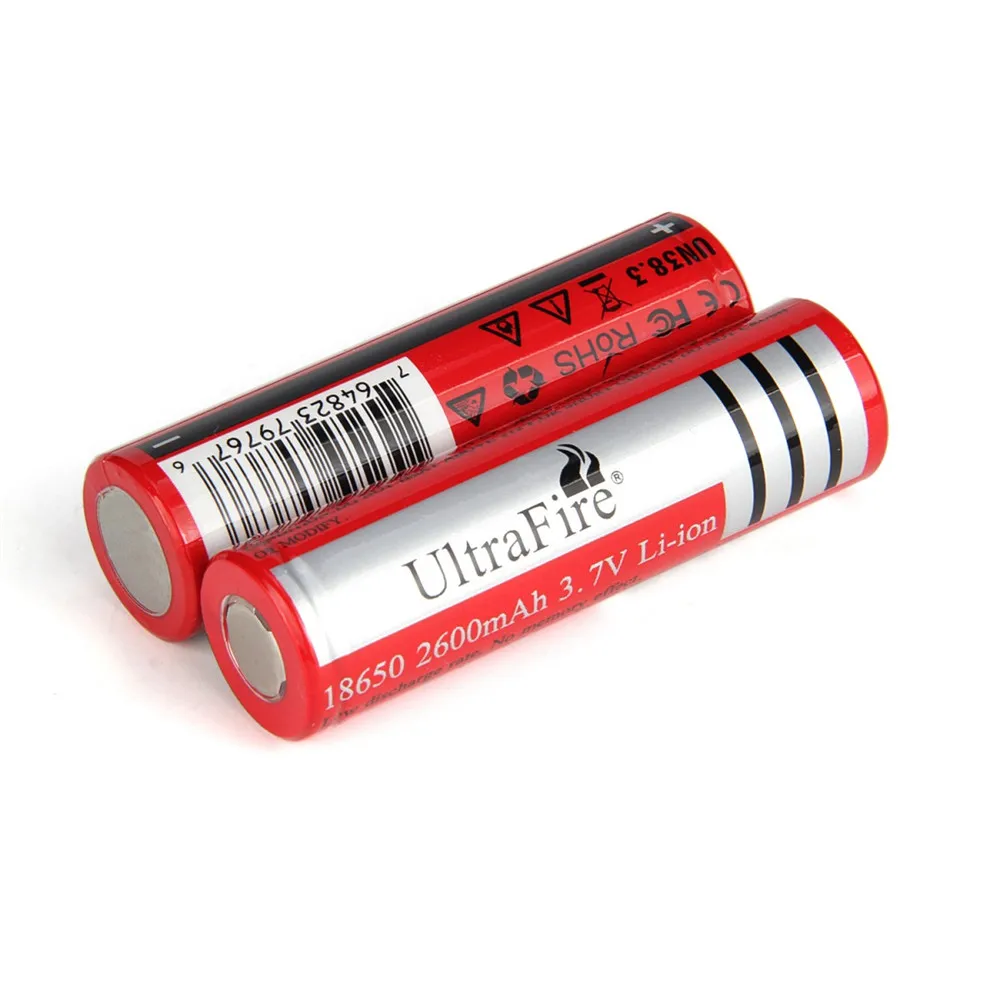 2 шт./лот светодиодный фонарь UltraFire Оригинальный 3 7 V 18650 2600mAh литий ионный