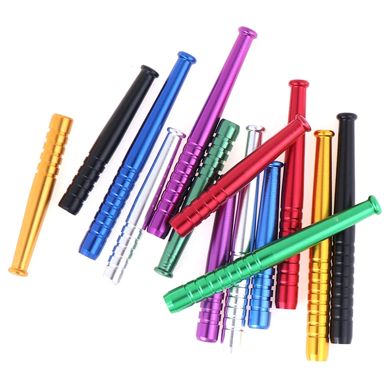 

3pcs Portable Metal Snuff Sniffer Snorter Straw Nasal Tube Snuffer Bullet Multicolor Aluminum Alloy Smoke Pipe Color Random