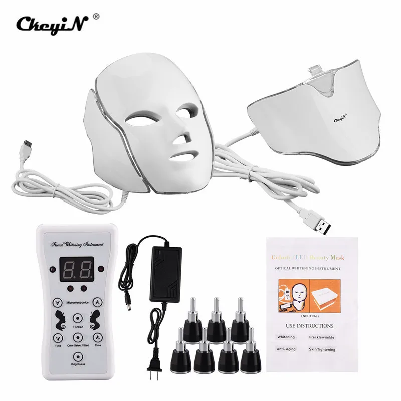 7 цветов Светодиодная маска для лица светодиодная Корейская фотонная терапия