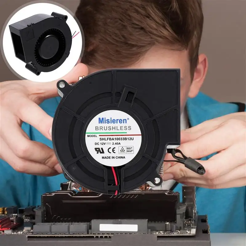 12V Grill Blow Fan 2.4A High Air Flow Oven Furnace DC Cooler Supply | Laptop Cooling Pads