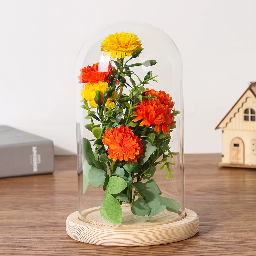 Стеклянная коробка для хранения цветов прозрачная Пылезащитная Крышка бутылок