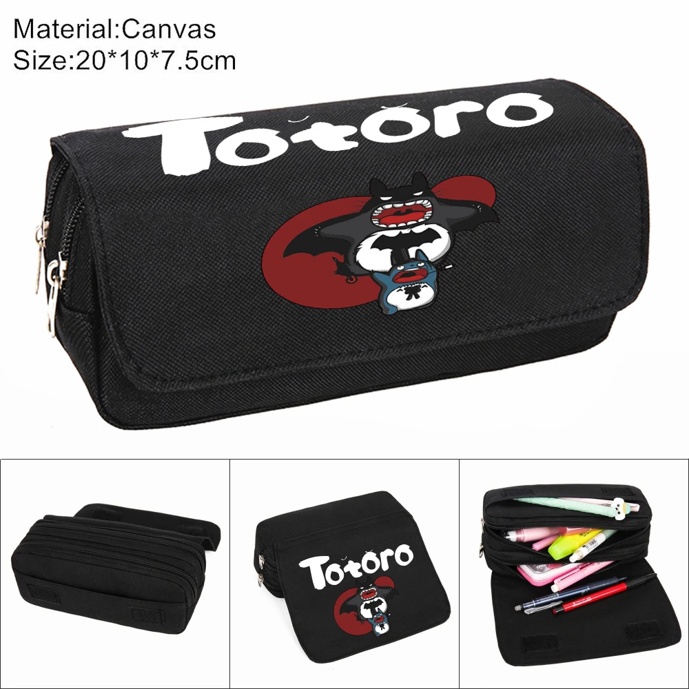 Anime My Neighbor Totoro Pencil Case Zipper Cosmetic Bag Casual Student Penbag Canvas Women Cartoon Makeup Stationery Gift |