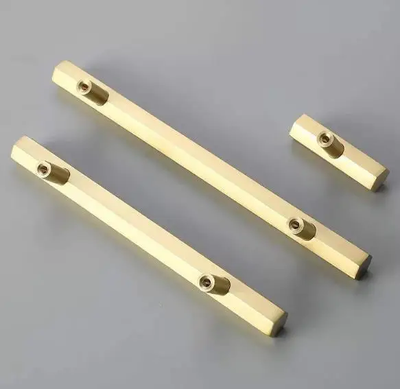 Мебель Handls золотая ручка Гардероб Ручки латунные шестигранные ручки для ящика