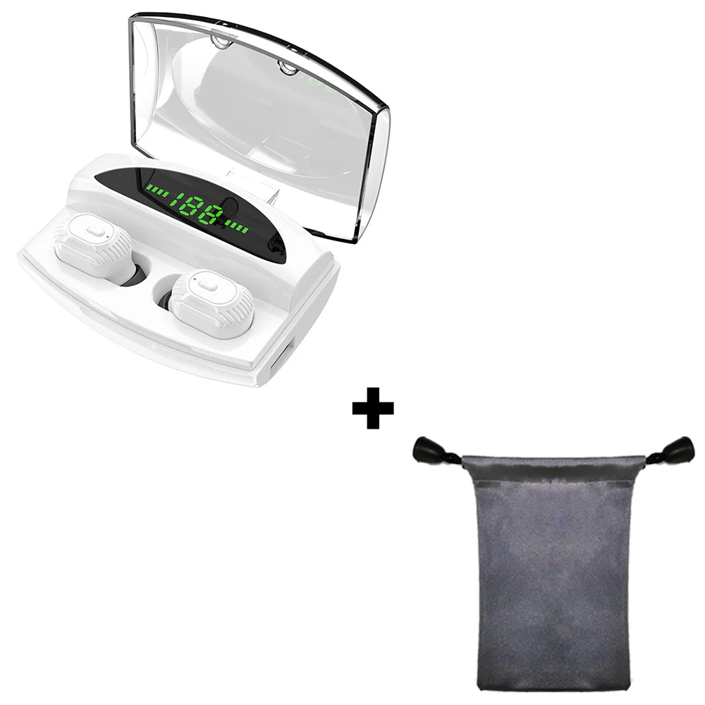 white add bag XG-20 TWS беспроводные Bluetooth наушники 5,0 8D стерео светодиодный цифровой дисплей зарядка кабина мини невидимая Спортивная гарнитура - Цвет: white add bag