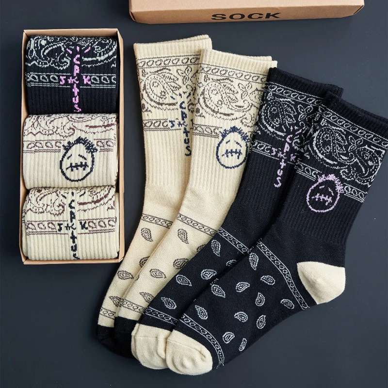 

Носки мужские спортивные Трэвис Скотт, хлопковые банданы с рисунком кактуса, Джека, банданы, уличная одежда в стиле хип-хоп, подарок для мужч...