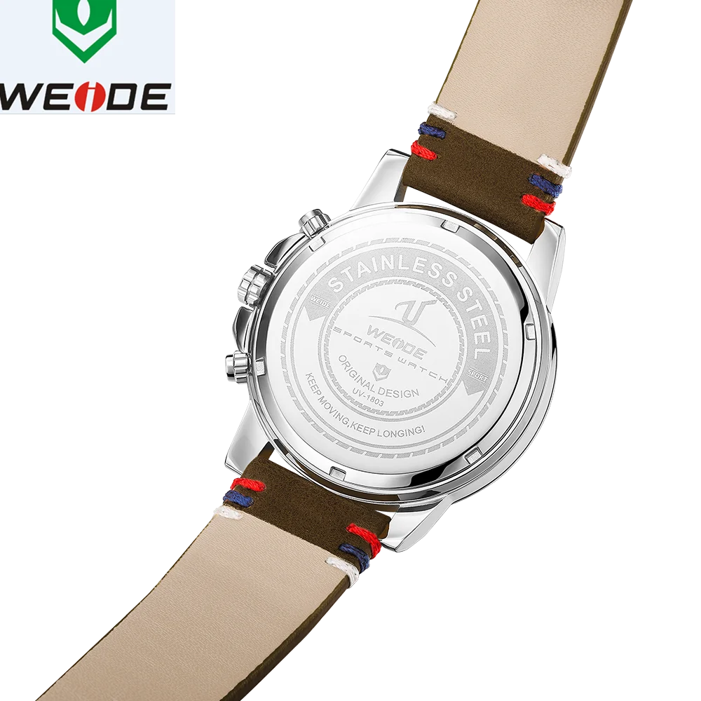 WEIDE Роскошные мужские часы европейские кожаные мужские часы высококачественные водонепроницаемые мужские часы Relogio Masculino спортивные цифровые часы с цифрами и датой
