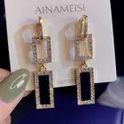 Хит 2021, Длинные Стильные серьги из натурального циркония для женщин, блестящие прозрачные всесезонные модные серьги-гвоздики, свадебная бижутерия, подарок