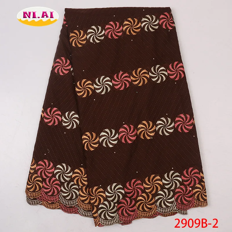 Latest Nigerian Laces Embroidery Yellow Dry Lace Fabric 100% Cotton Hot Sale African Swiss Voile 5yards For Party NA2909B-1 | Дом и сад