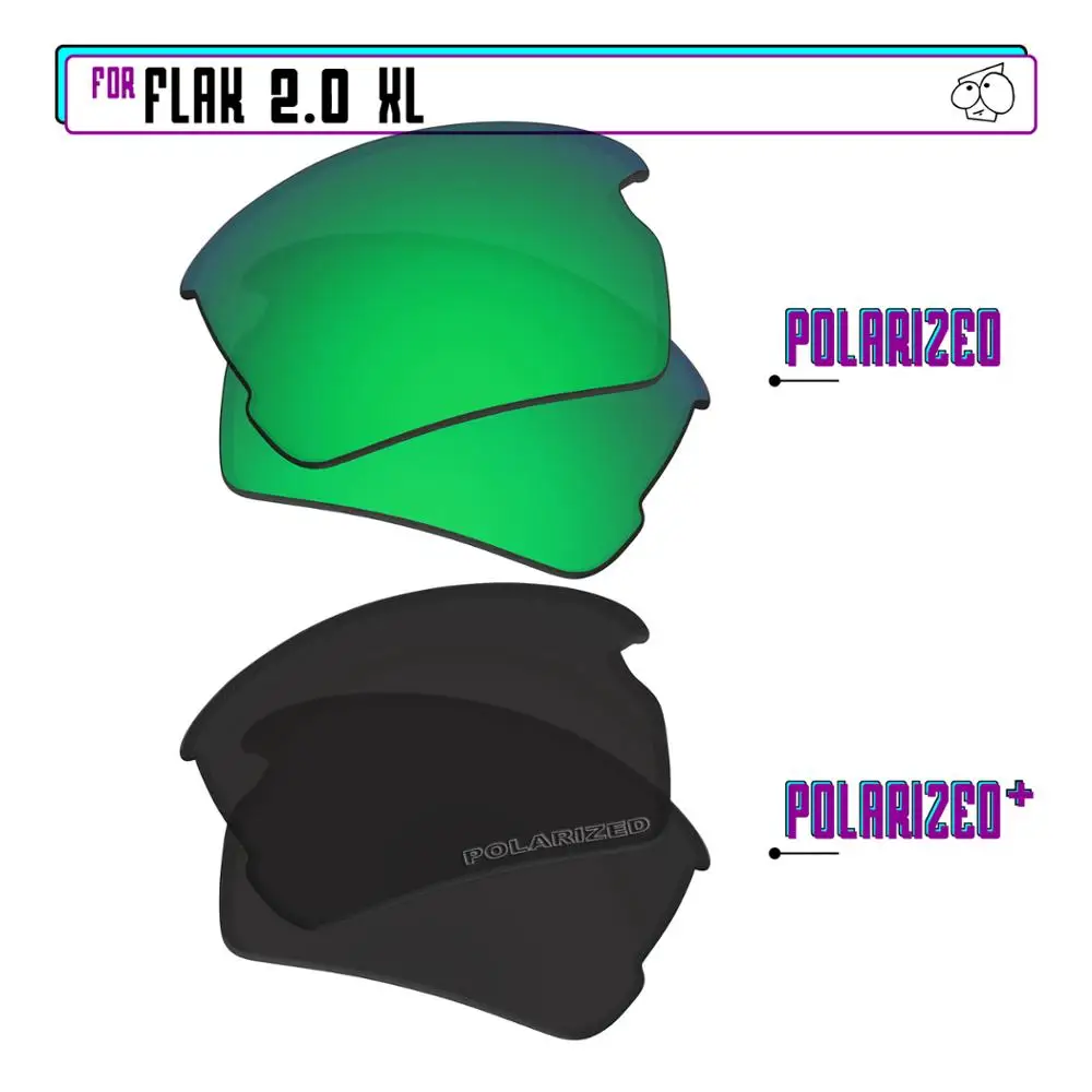

Поляризованные Сменные линзы EZReplace для солнцезащитных очков Oakley Flak 2,0 XL-черный P Plus-зеленый P