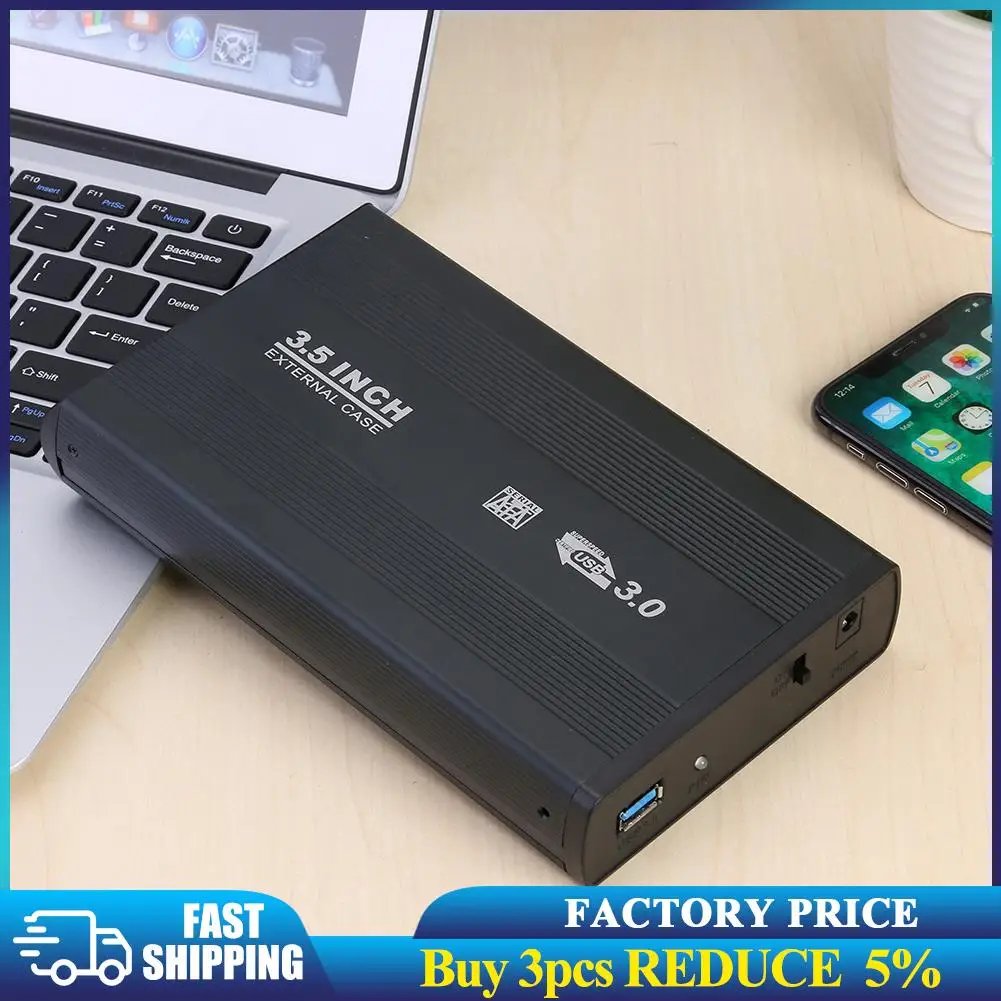 3 5 дюймовый жесткий диск чехол SATA USB2.0 Алюминий сплав HDD Корпус внешнего жесткого