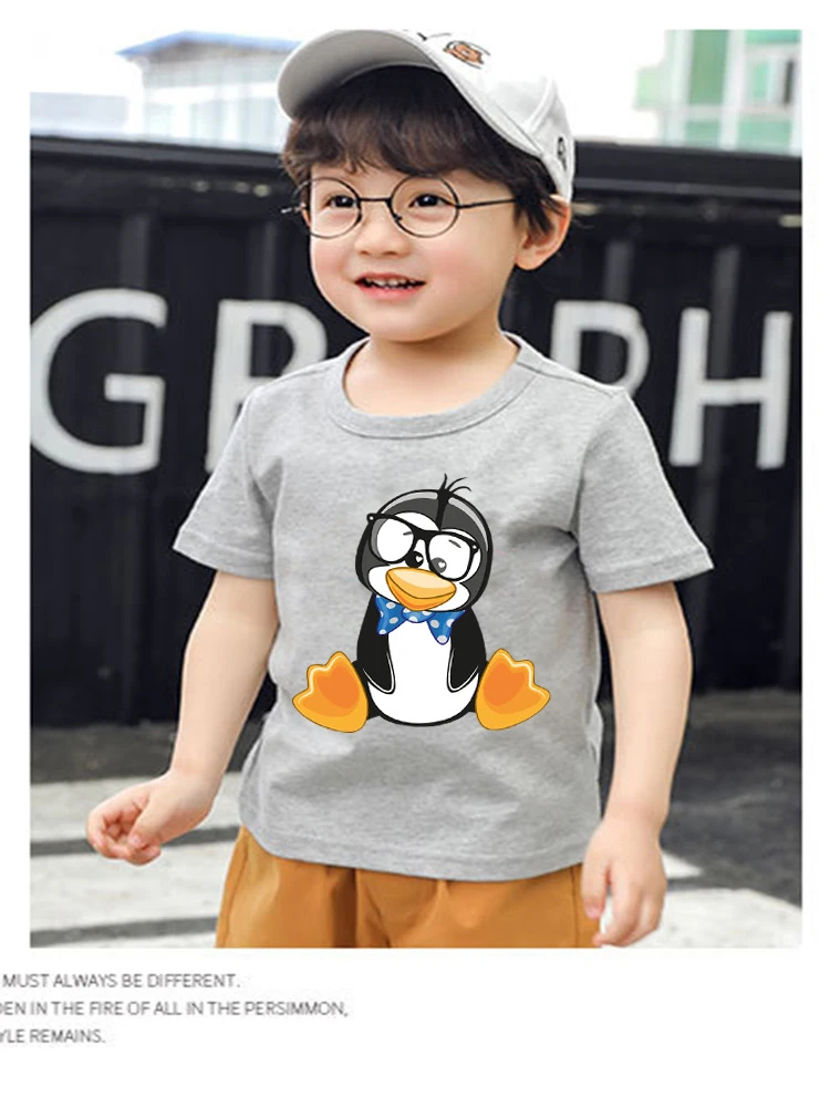 Футболка с рисунком животных для маленьких мальчиков и девочек Детская