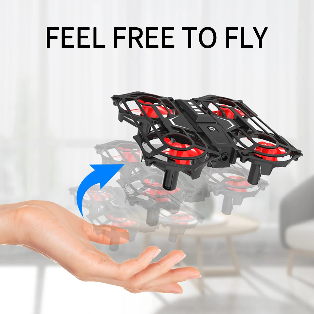 Мини Дрон детский Радиоуправляемый вертолет самолет квадрокоптер высоко