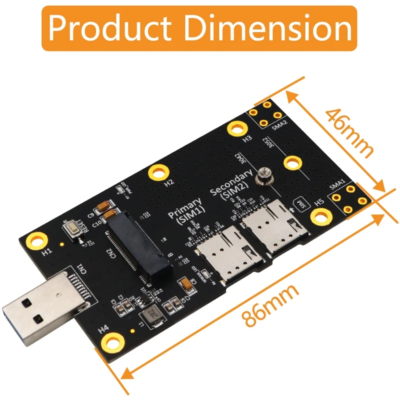 NGFF(M.2) к USB 3 0 адаптер с двойной слот для карт NANO SIM 3G/4G/5G модуль поддерживает 3042/3052