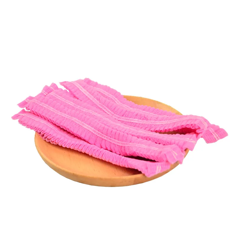 

100PCS Disposable Shower Cap Non-woven Striped Cap Tattoo Accessories Beauty Salon Oil Dust Cap