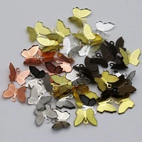 50pcspack 6 colors 11x13mm copper animal butterfly charms for handmade diy necklace bracelet jewelry making findings wholesale