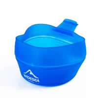 250ml camping soft folding cup camping cookware tableware portable handle outdoor water cup pocket bowl travel coffee mug hiking