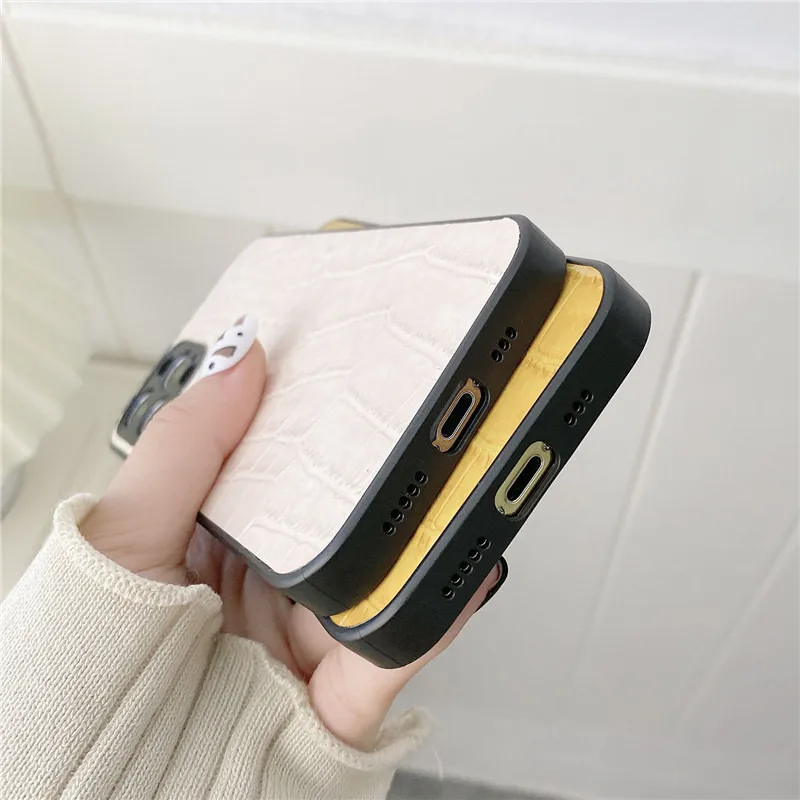 

Luxury PU Leather Crocodile Cases for iPhone 12 Pro Max 11 XR XS X Glossy Protect Cover
