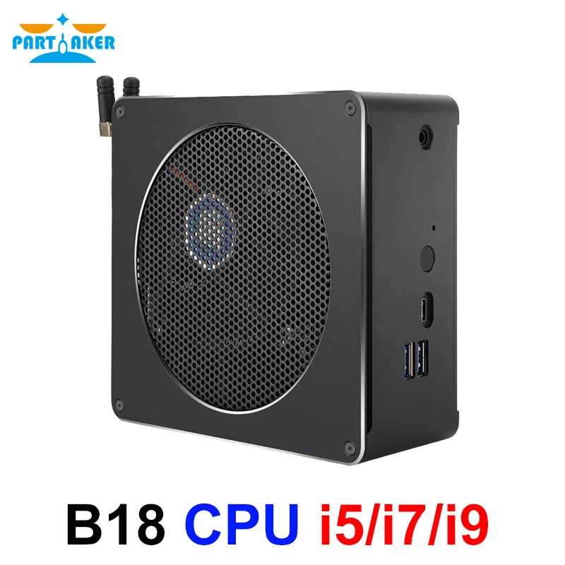 

Partaker B18 Intel i9 8950HK i7 8750H 6 Core 12 Threads Mini PC Windows 10 Pro DDR4 i5 8300H AC Wifi Desktop Computer HD Mini DP