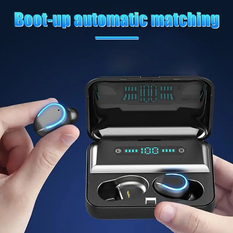 Беспроводная стереогарнитура TWS Bluetooth 5 0 наушники вкладыши для спорта u образные с