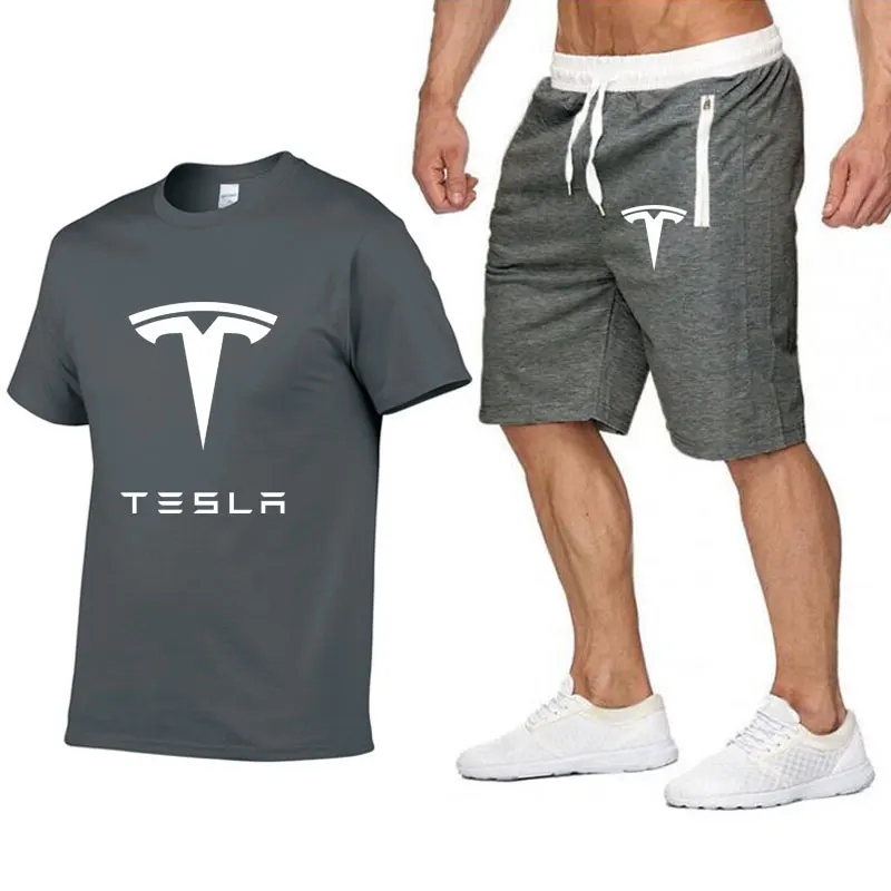 

Men's Tracksuit Summer Clothes Sportswear Two Piece Set T Shirt Shorts Brand Track Clothing Male Sweatsuit Sports Suits Husband