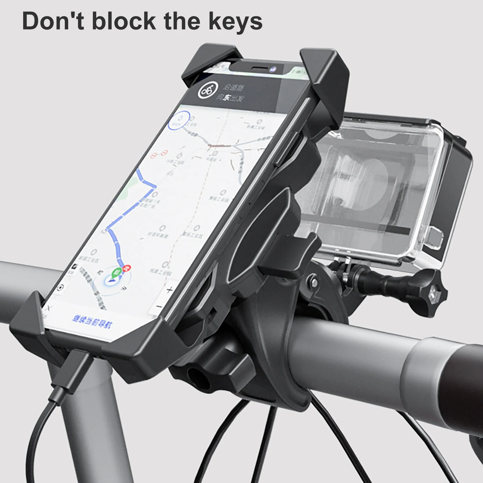 

Universal 4-6.5 inch Bicycle Motorcycle Handlebar Stand Phone Bracket Holder for Samsung Huawei MI GoPro Hero 9 8 smart phone