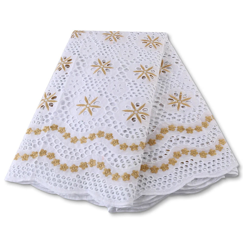 

PGC African Lace Fabric High Quality Swiss Voile Lace In Switzerland Eyelet Holes Cotton Lace For Wedding Party Sewing YA3939B-2