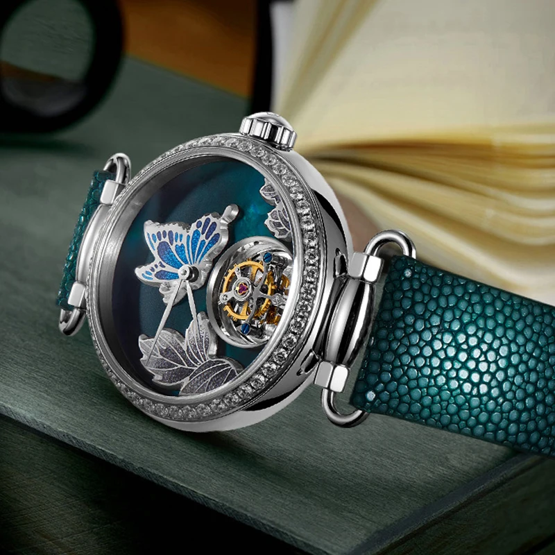 Часы Seagull из турбийона механические часы женские сапфировые 713.18.8100L | Наручные
