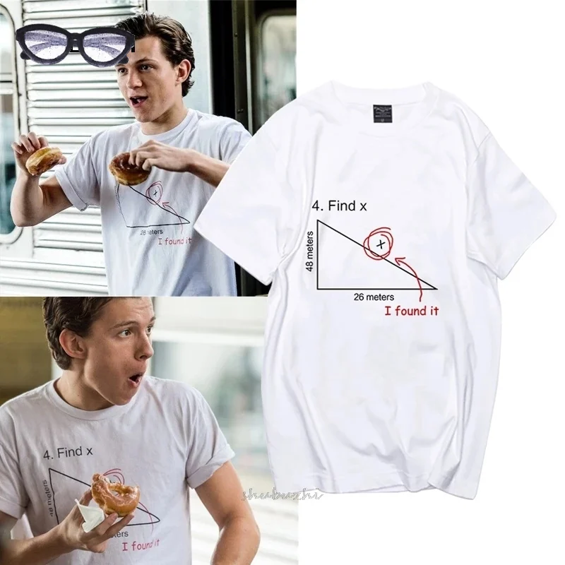 

Tom Holland T Shirt Super Hero Movie Same Style Top Tee Unisex Hipster Funny Harajuku Fashion Math Formula Print TSHIRT Out Wear