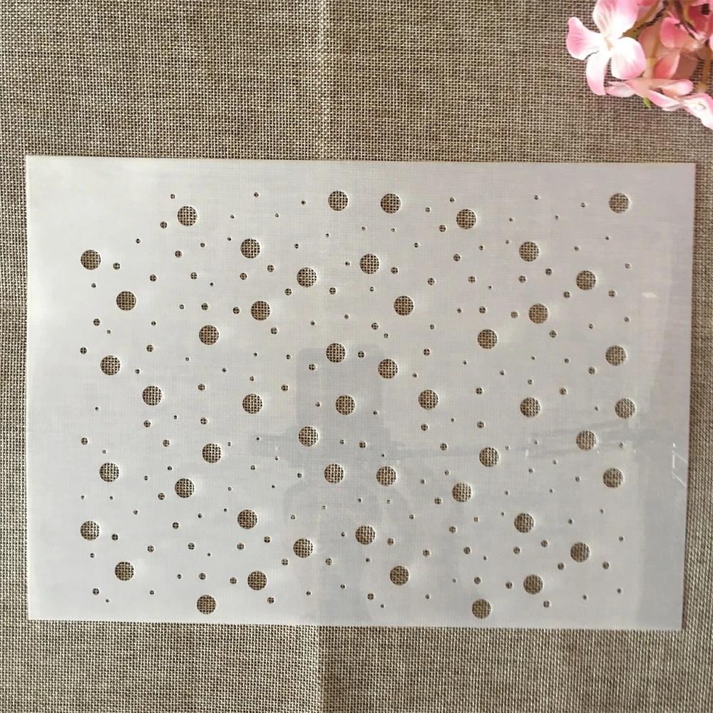 

A4 29cm Polka Dot Round Point DIY Layering Stencils Wall Painting Scrapbook Coloring Embossing Album Decorative Template