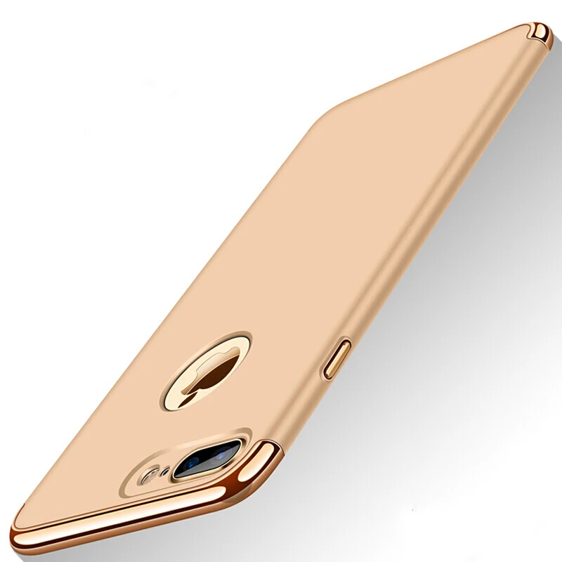 Золотой Чехол для iPhone 7 8 Plus, роскошный Ультратонкий жесткий защитный чехол Mofi 3 в 1, черный чехол для задней панели Чехол для iPhone 7 8 Plus - Цвет: Золотой