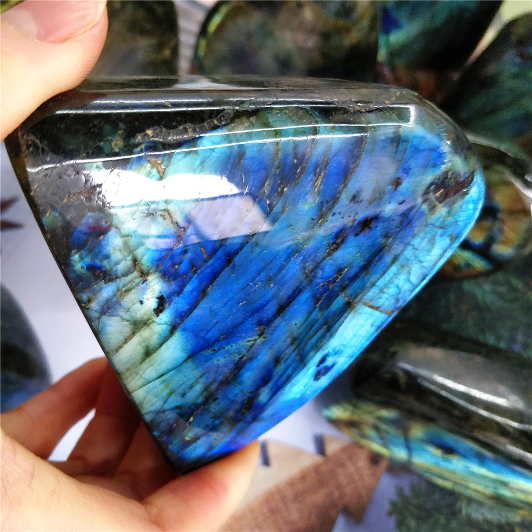 

Labradorite vritable couleur bleue naturelle, pierre de lune naturelle, ornement, envoi alatoire