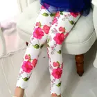 Леггинсы с цветочным принтом для девочек, повседневные брюки-карандаш, симпатичная одежда на весну и лето