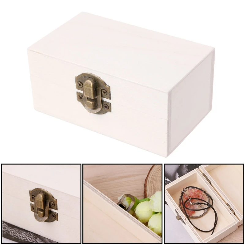 

Fashion Wooden Jewelry Box Lock Up Makeup Organizer Tray Crafts Storage Case U50C