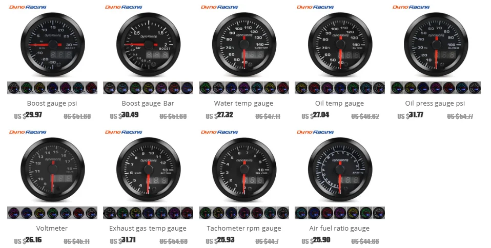 Dynoracing 2 ''52 мм двойной дисплей Датчик температуры воды 40-140 Цельсия 7 цветов светодиодный измеритель температуры воды автомобильный измеритель с датчиком BX101498