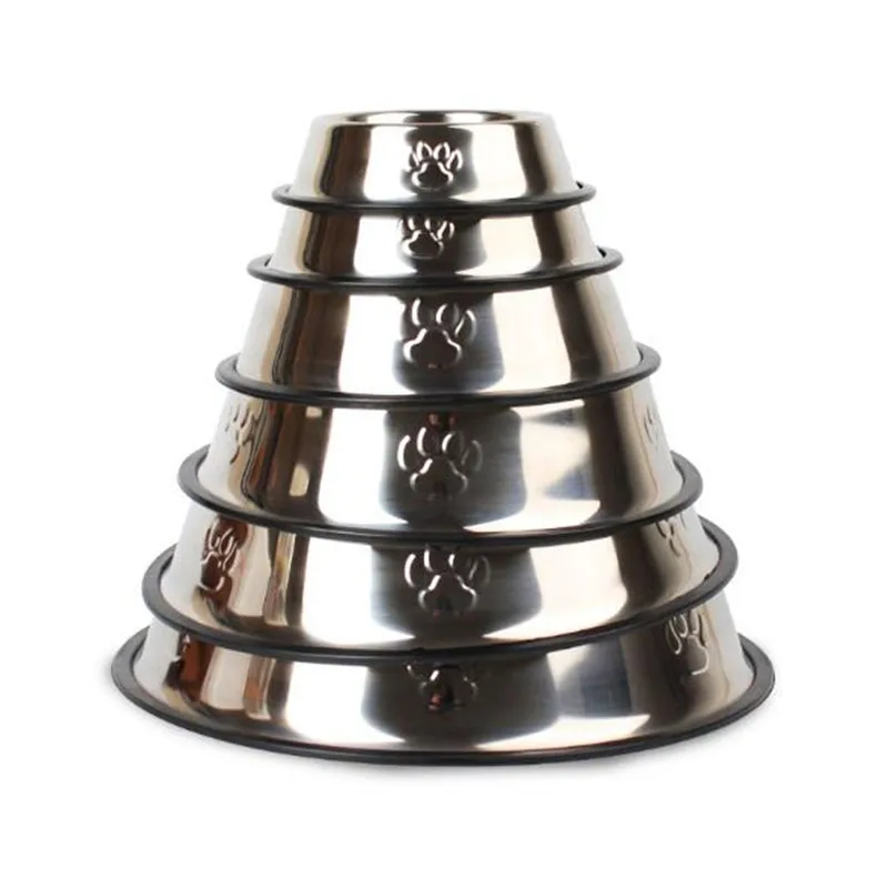 Новая собака Кошачьи миски Нержавеющая сталь путешествия след Фидер для