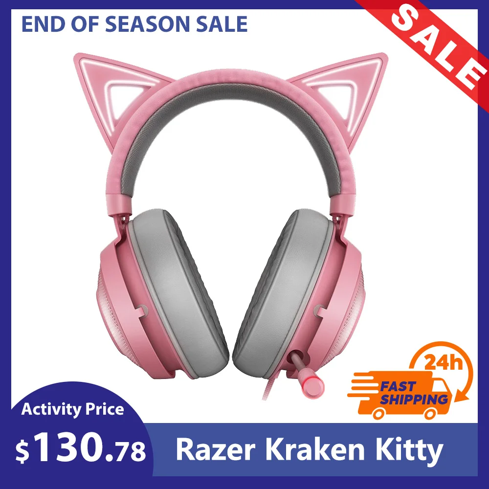 Игровая гарнитура Razer Kraken Kitty наушники TNX 7 1 с объемным звуком USB интерфейс