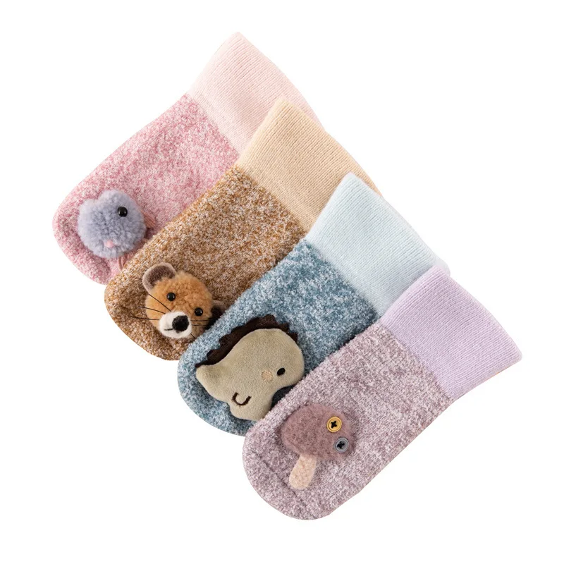 Женские нескользящие Бархатные Носки с рисунком |