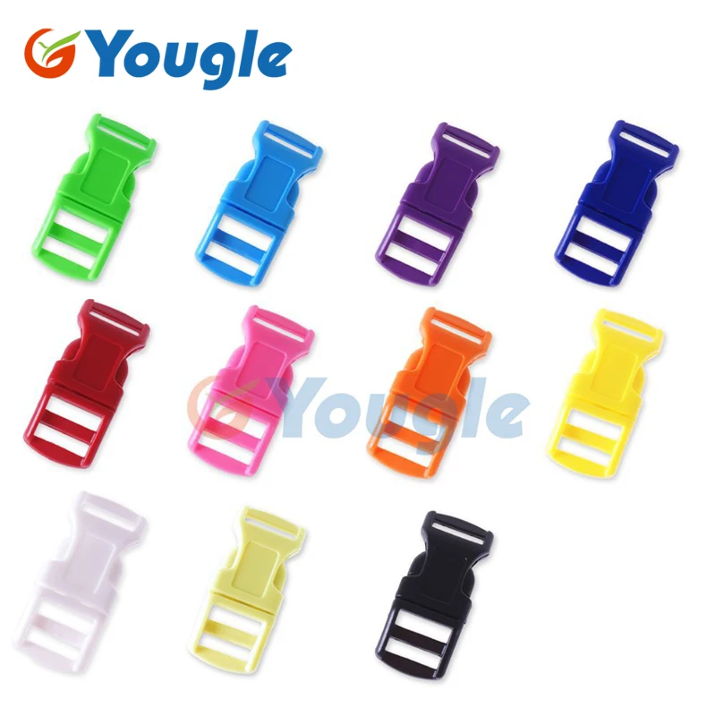 YOUGLE 100 pcs/lot 1/2" Contoured Curved Side Release Buckles For DIY Paracord Bracelet Bag Various of Colors for Selection | Спорт и