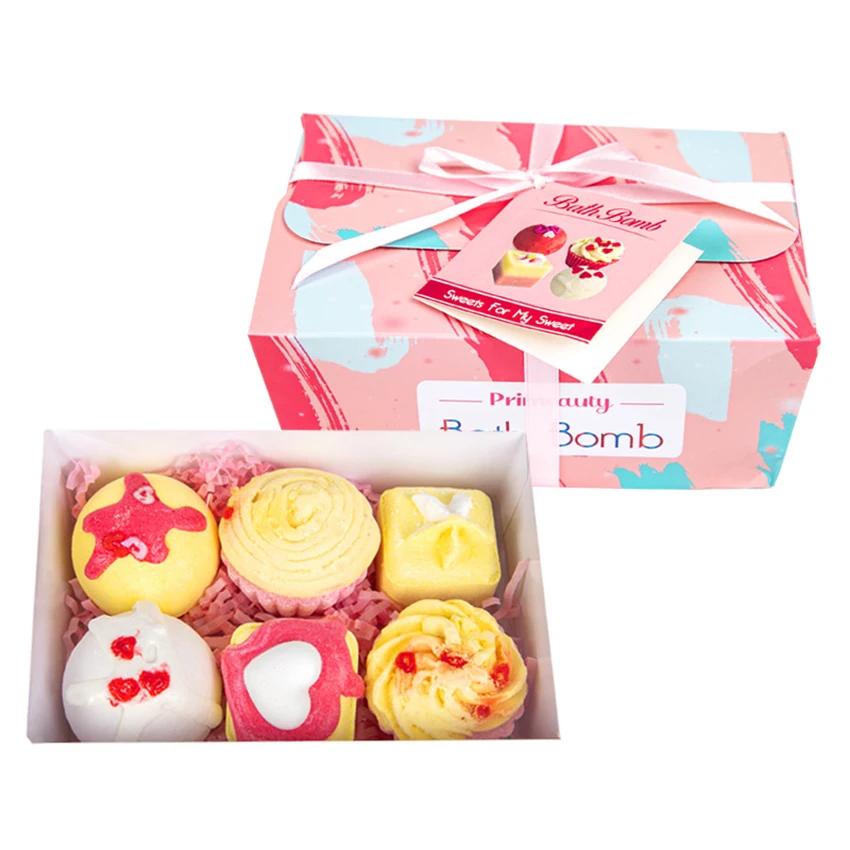 

6PCS/Set Cake Shaped Bath Bombs Gift Set Essential Oil Dry Skin Moisturize, for Bubble & Spa Bath, Birthday Mothers Day Gifts