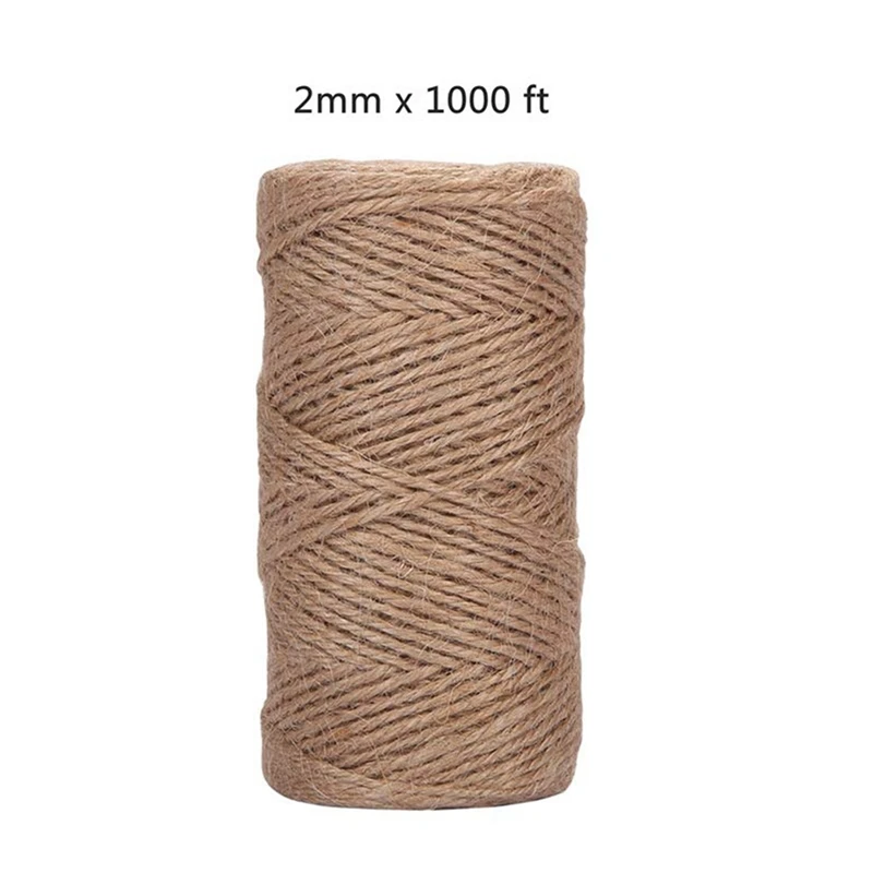 DIY ручной работы джутовая веревка 1000 футов 2 мм 3 слоя натуральный джутовый шпагат