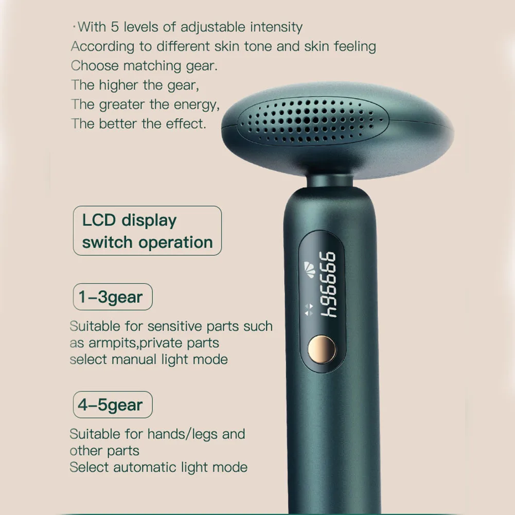 

Foldable Laser Epilator Permanent Photoepilator Bikini Trimmer Body Painless Electric Hair Removal Machine for Underarms Beards