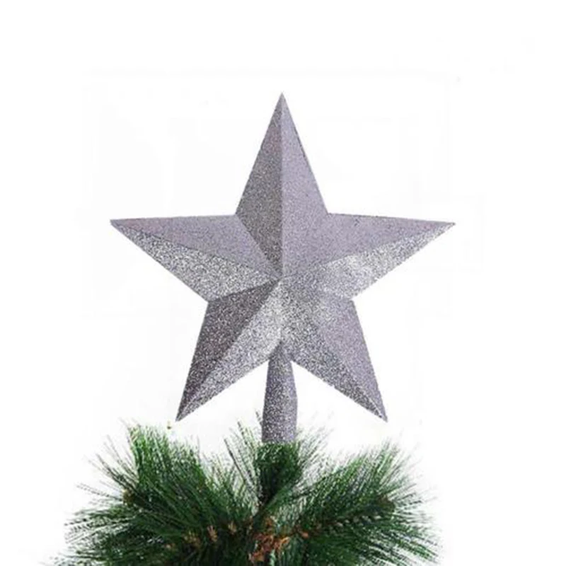 Christmas Tree Top Star Topper Glitter Finish 15cm For Of Decoration Home Graden Decora | Дом и сад