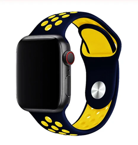 Мягкий силиконовый спортивный ремешок для apple watch ремешок 40 мм 44 мм браслет для iwatch 5 4 3 2 1 дышащий ремешок для часов 42 мм 38 мм