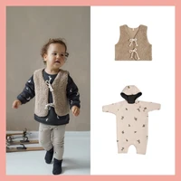 oz2021 autumn and winter thickened baby one piece cotton padded clothes for men and women baby lamb velvet waistcoat waistcoat