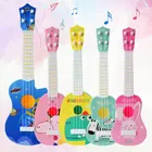 Миниатюрная четырехструнная укулеле, гитара, музыкальный инструмент, детские развивающие игрушки, Ранняя игрушки для интеллектуального развития