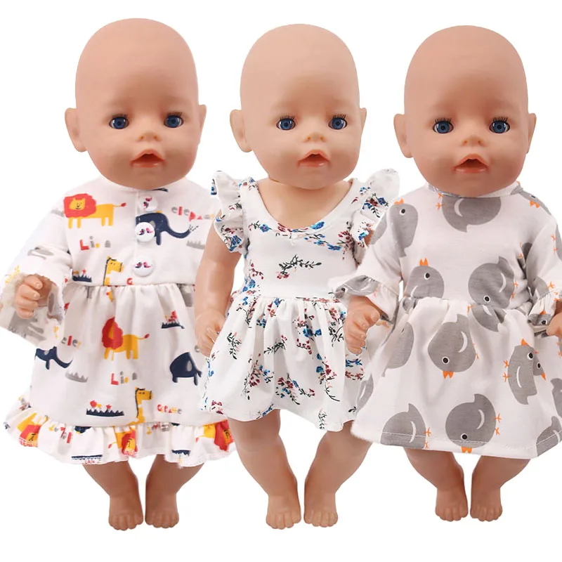 Кукольное платье Милая юбка с длинным рукавом маленькая короткая цветами для