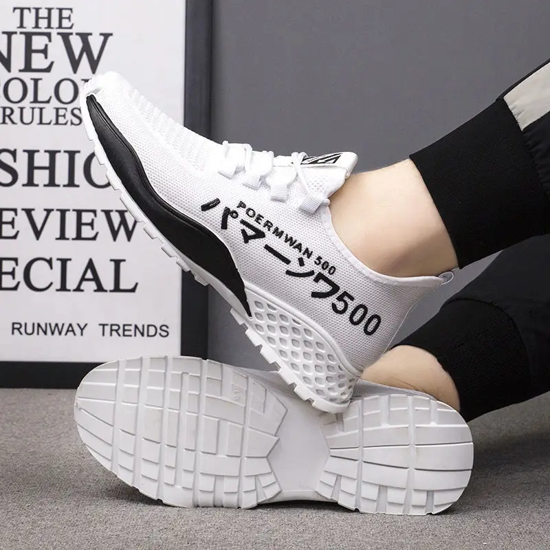 

2020 Vulcanize Breathable No-slip For Men Lace Up Lightweight Man Footwear White Sports Shoes Autumn Men's Sneakers Casual Shoe
